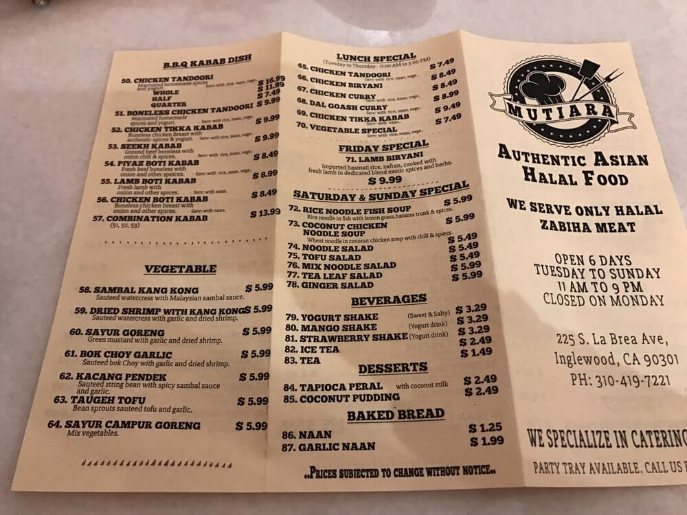 Mutiara Food & Market Inglewood, CA Full Menu, Reviews, Photos